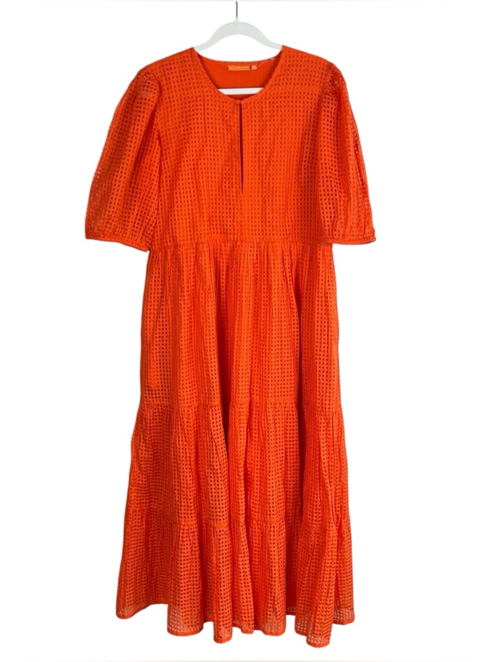 Oliphant Orange Eyelet Maxi Dress